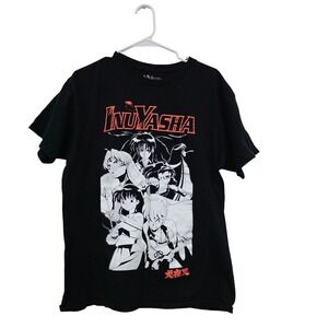 Inuyasha Anime Graphic‎ T-Shirt Black Mens Large Kagome Sesshomaru Manga Tee